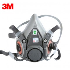 3M 6200中号防尘毒半面具可配双滤毒盒6100小号半面型防护面罩